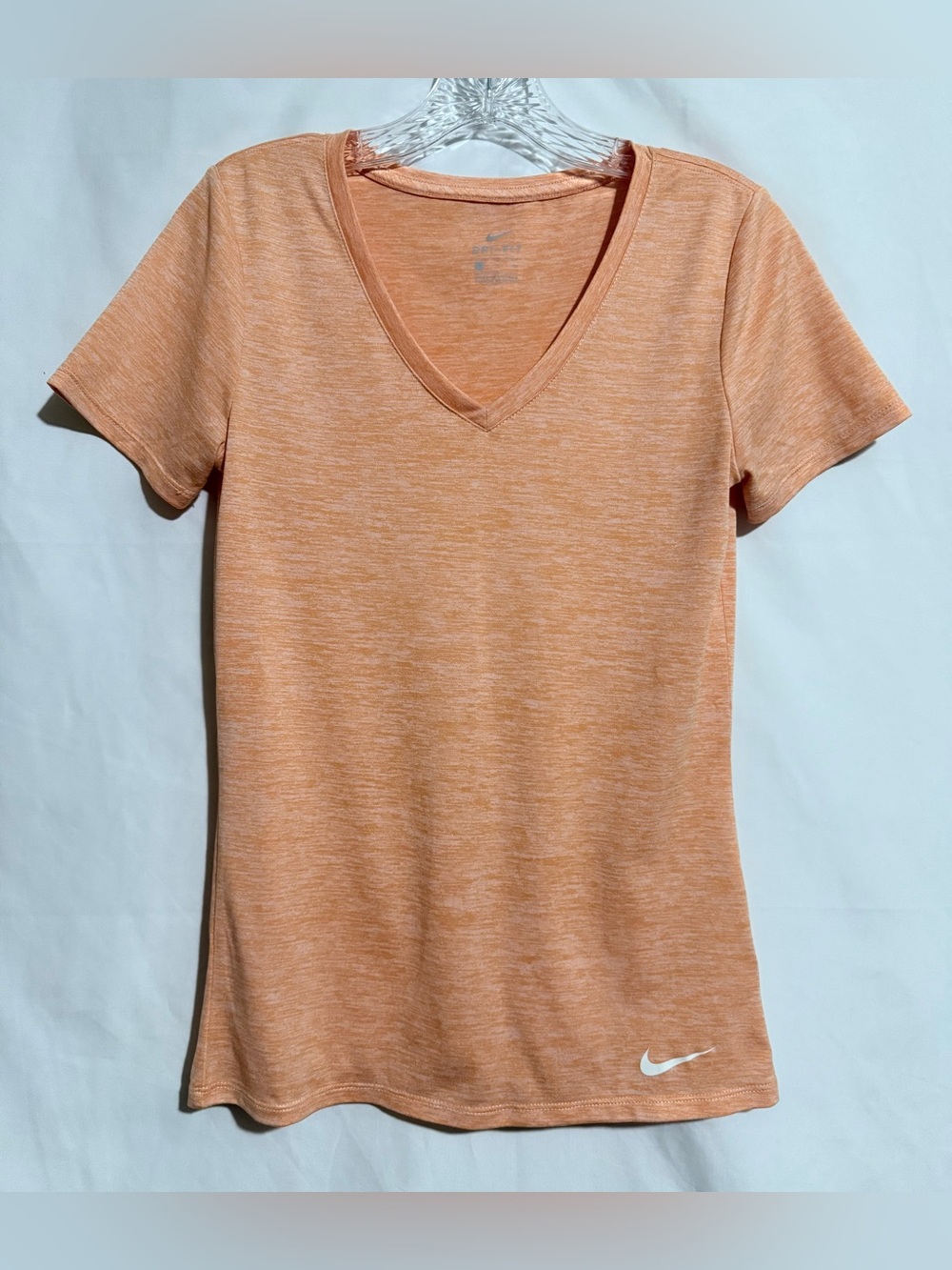 Nike Dri-FIT Women’s S Orange Heathered V-Neck Short Sleeve T-Shirt